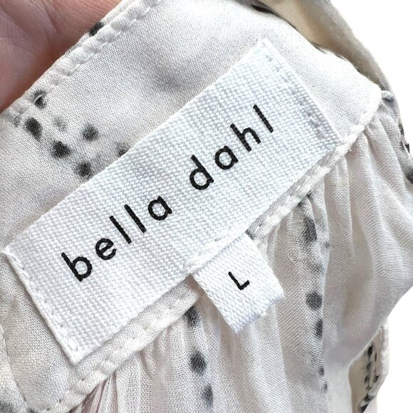 Bella Dahl High Neck Sleeveless Back Button Up Top White Black Size Large - Picture 8 of 11